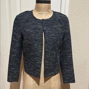 Theory Blue Blazer Tailored Cropped Design